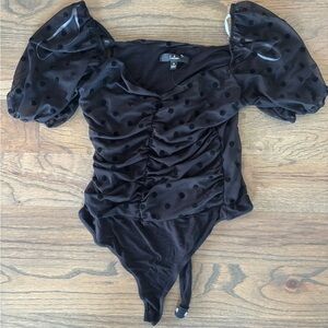 Lulus Brand New Puff Sleeve Bodysuit